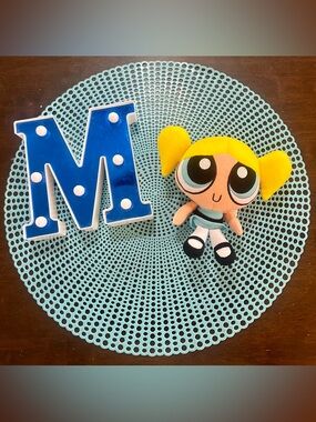 Vintage Powerpuff Girls Bubbles 6.5" Stuffed Plush Doll - Cartoon Network